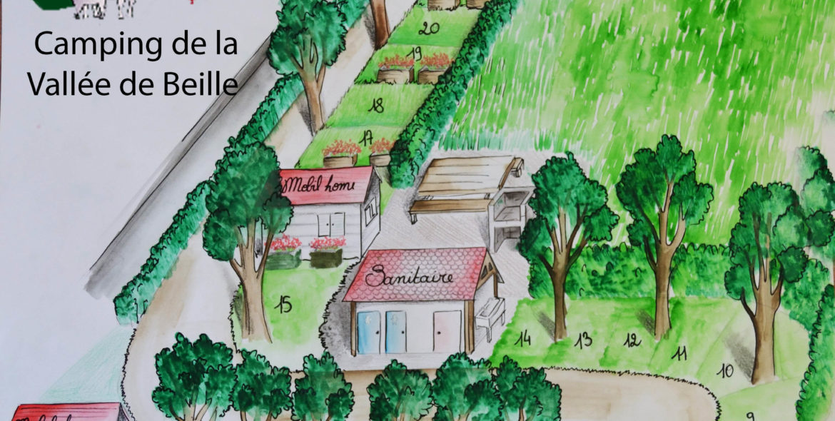 Plan du camping de la vallée de beille Ariège